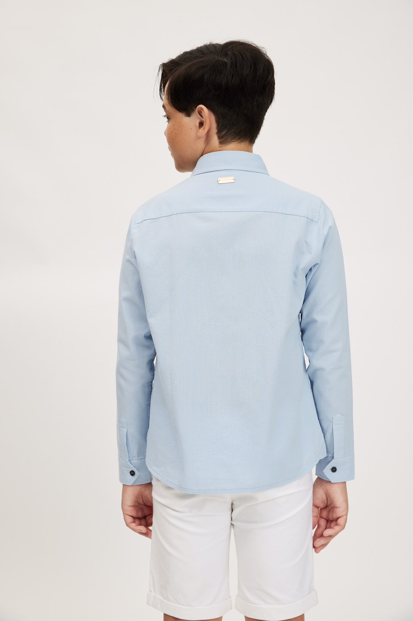 Rocco Seersucker Pastel Blue Shirt