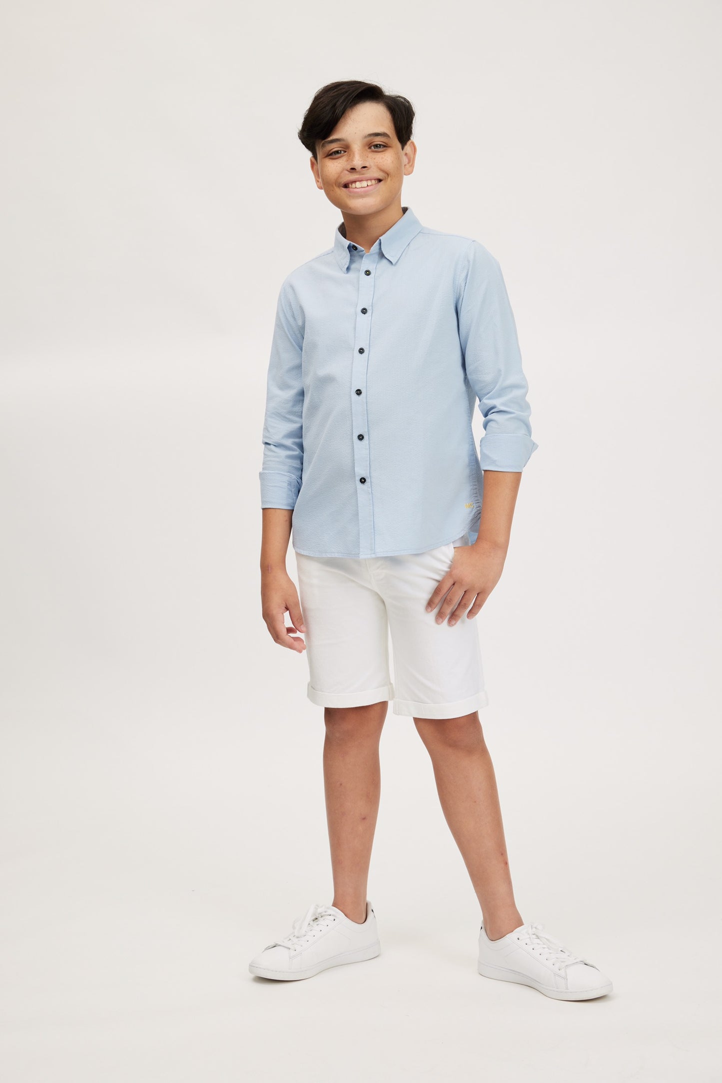 Rocco Seersucker Pastel Blue Shirt