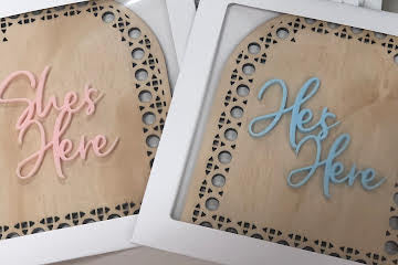 3D Birth Announcement Wooden Discs