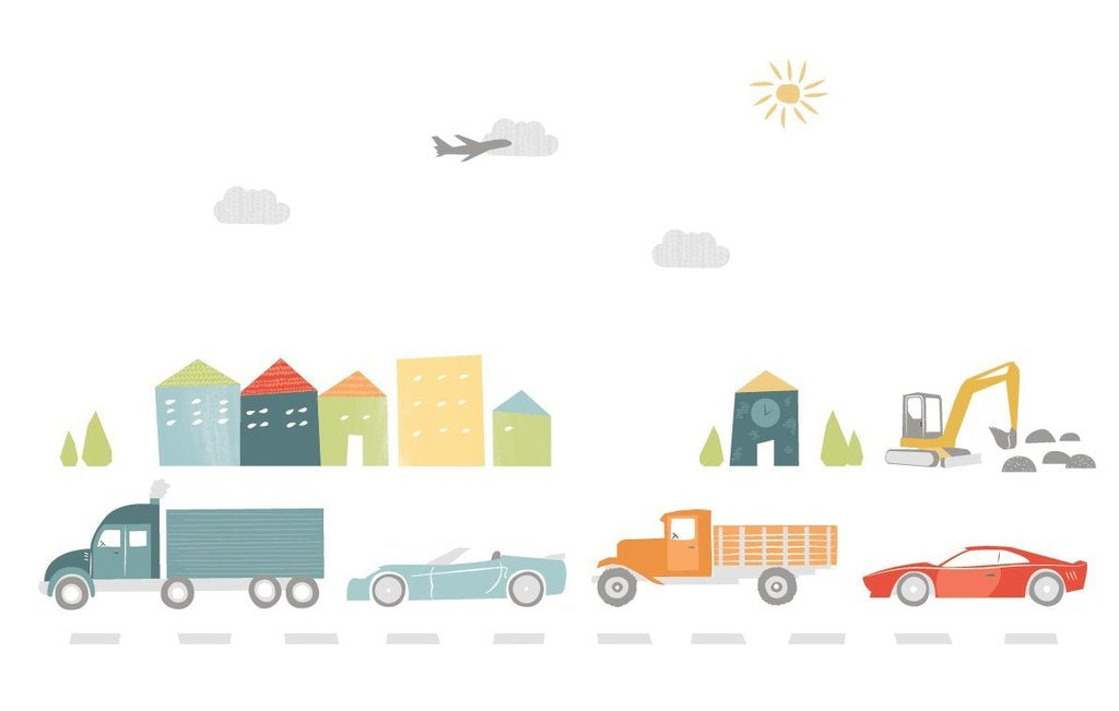 Cars and Trucks Fabric Wall Decal Stickers