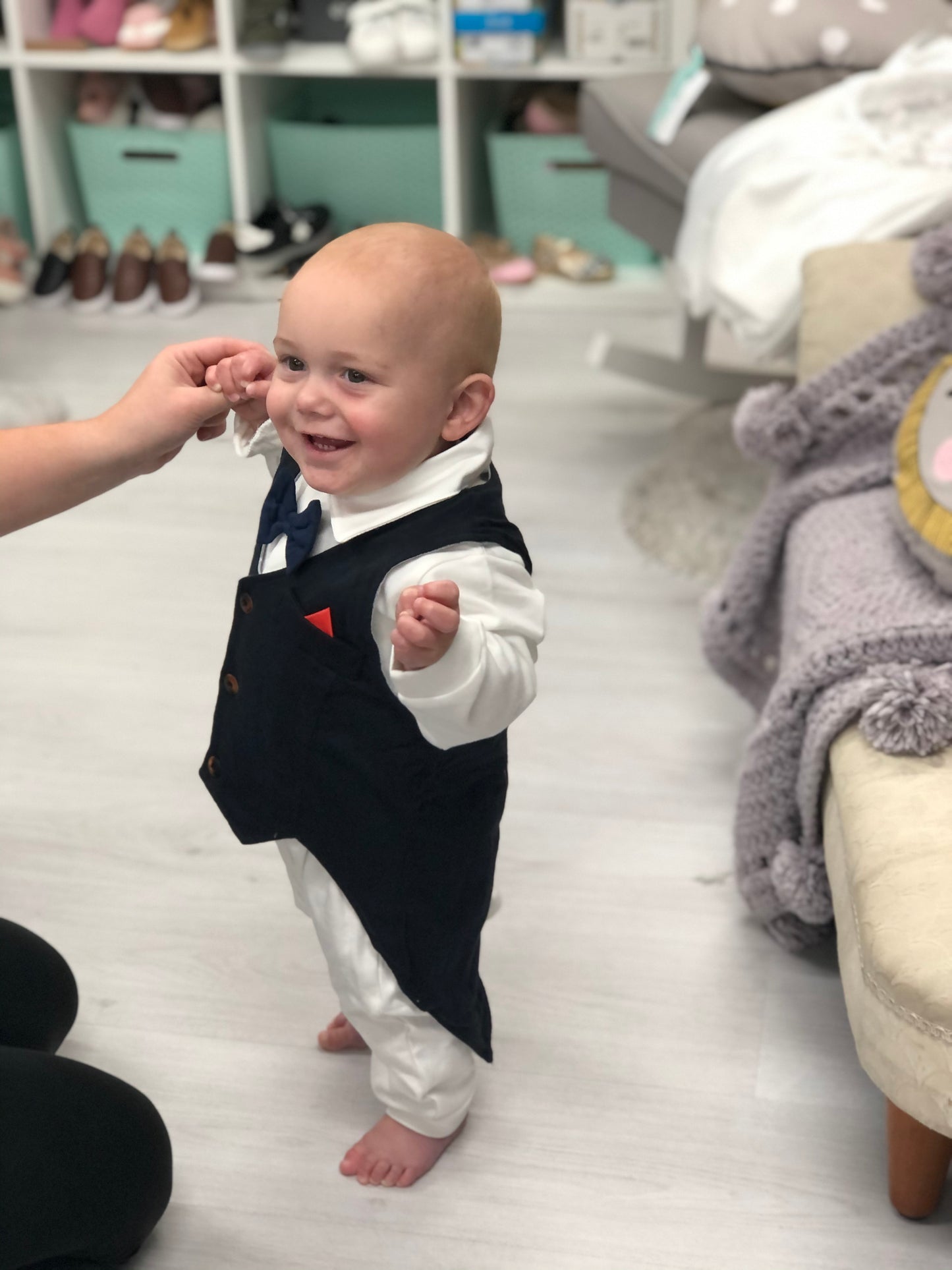 Baby Boys Special Occasion Romper and Waistcoat