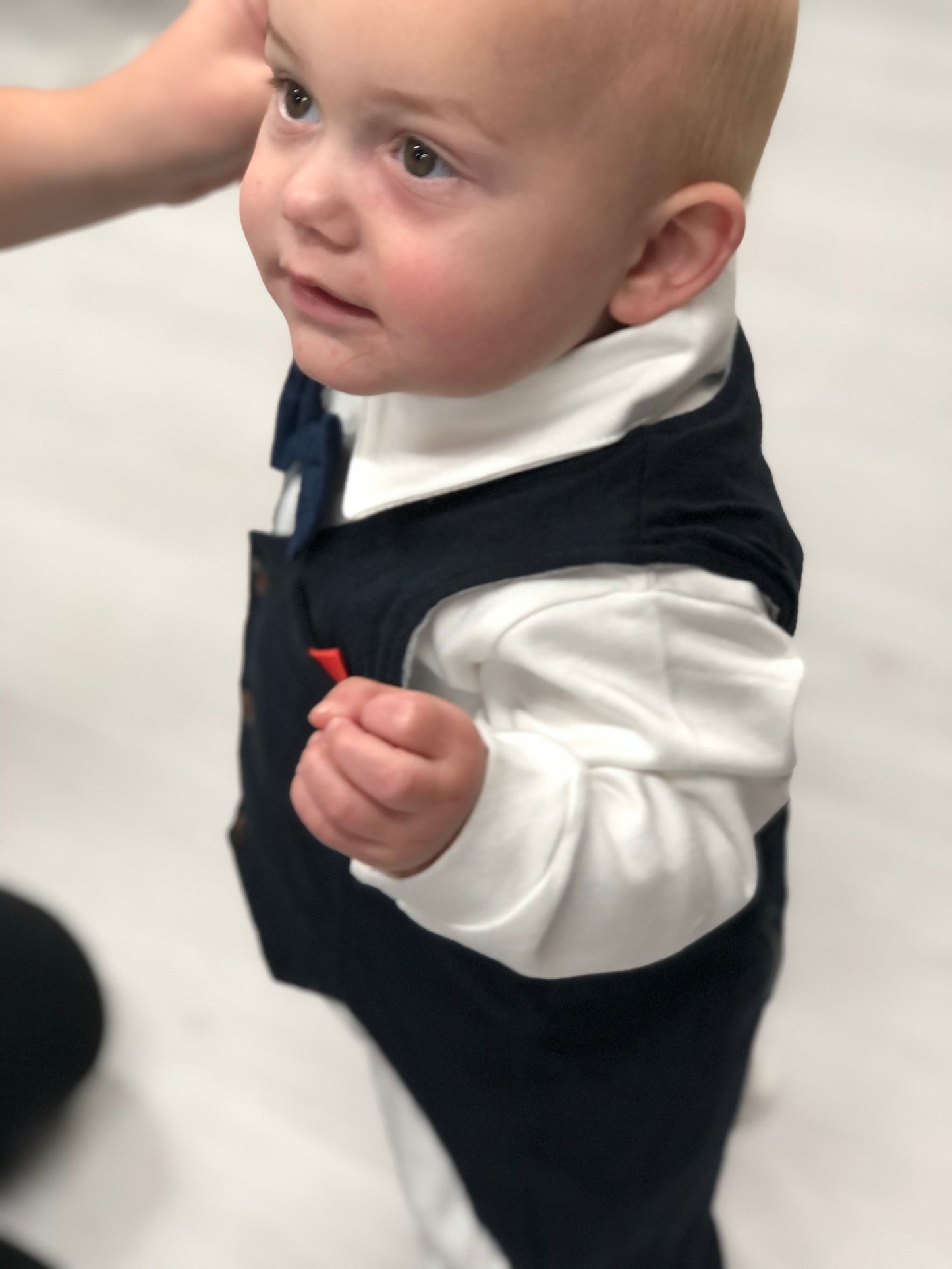 Baby Boys Special Occasion Romper and Waistcoat