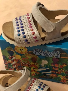 Girls Silver Velcro Sandal