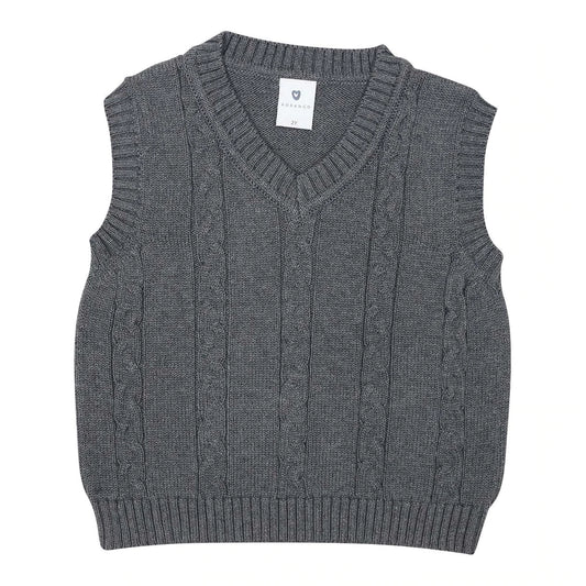 Charcoal Cable Knit Vest
