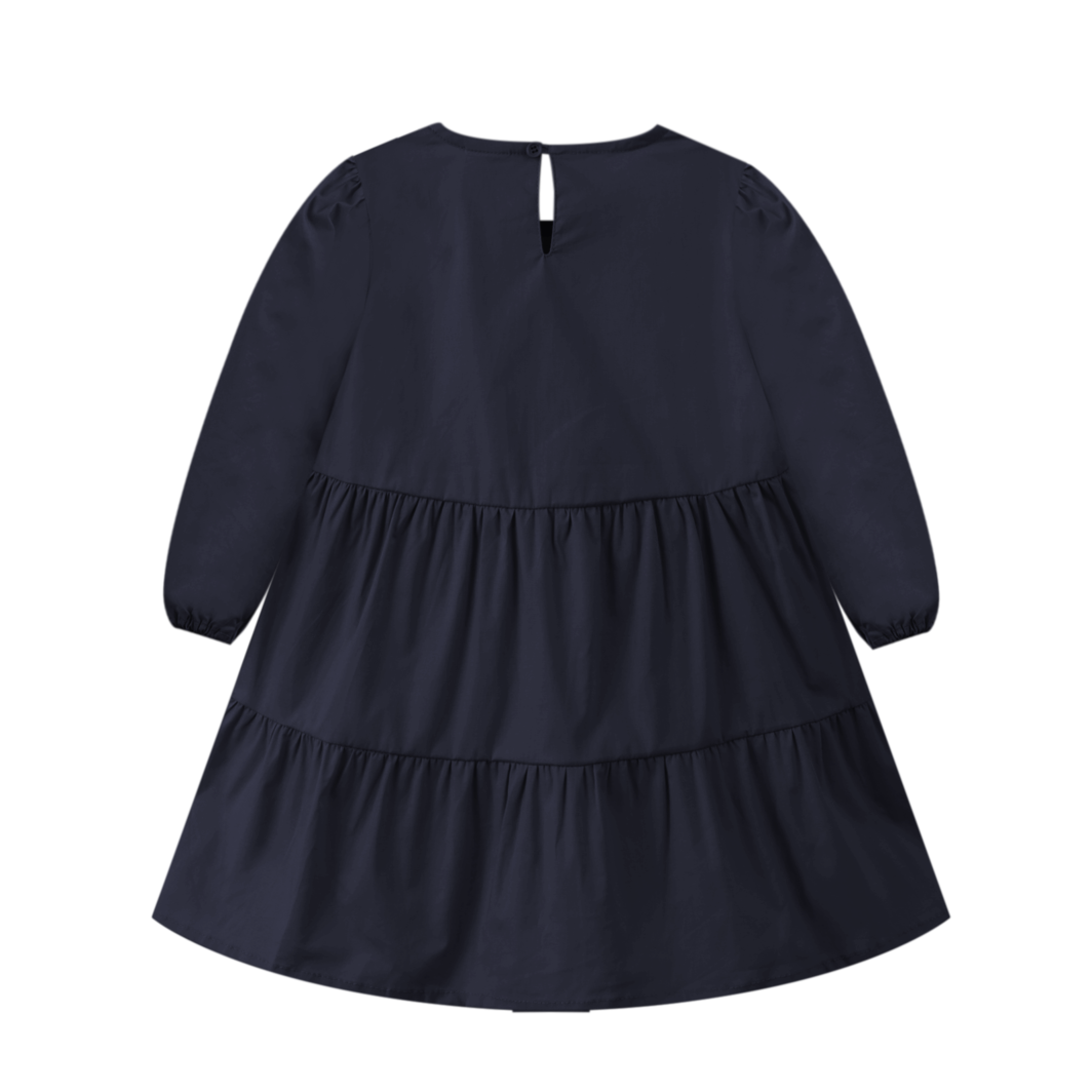 Navy Woven Cotton Dress