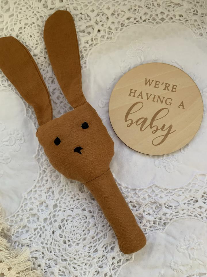 Linen Bunny Rattles