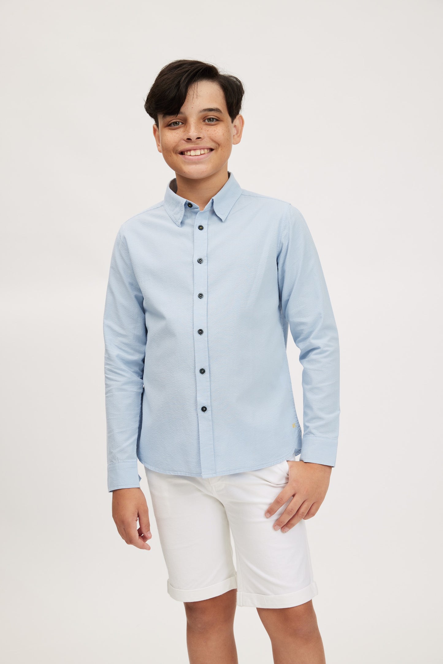 Rocco Seersucker Pastel Blue Shirt