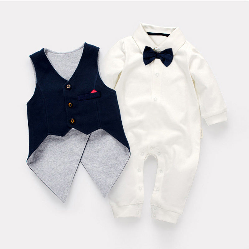 Baby Boys Special Occasion Romper and Waistcoat
