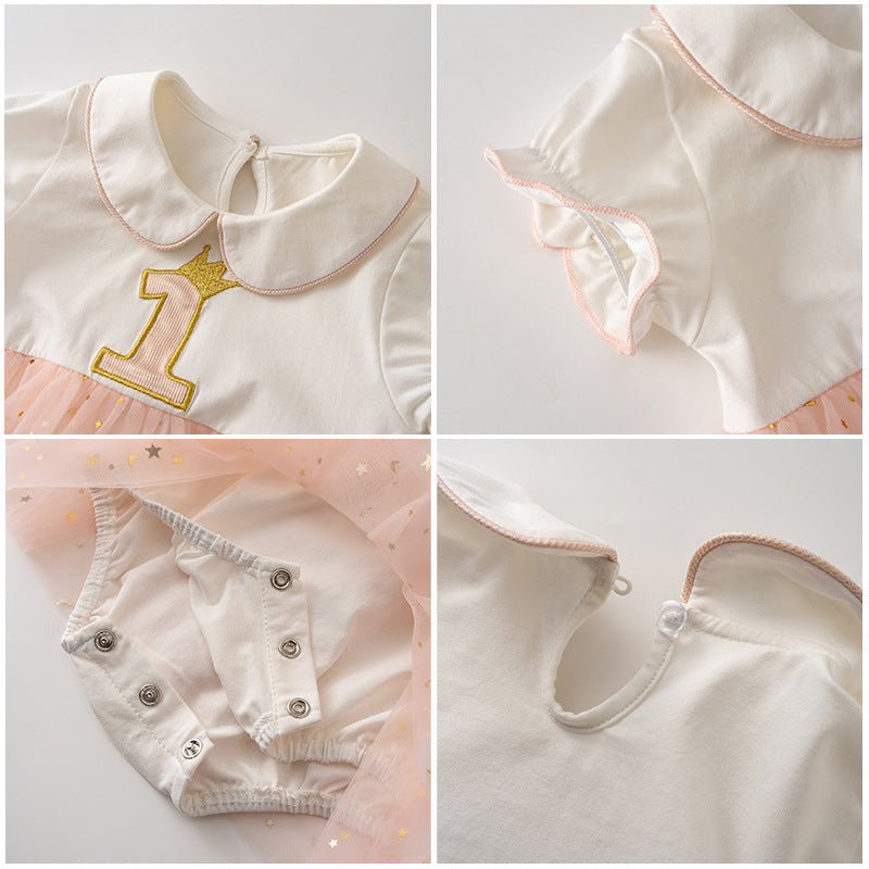 First Birthday Princess Dress - Short and Long Sleeve available