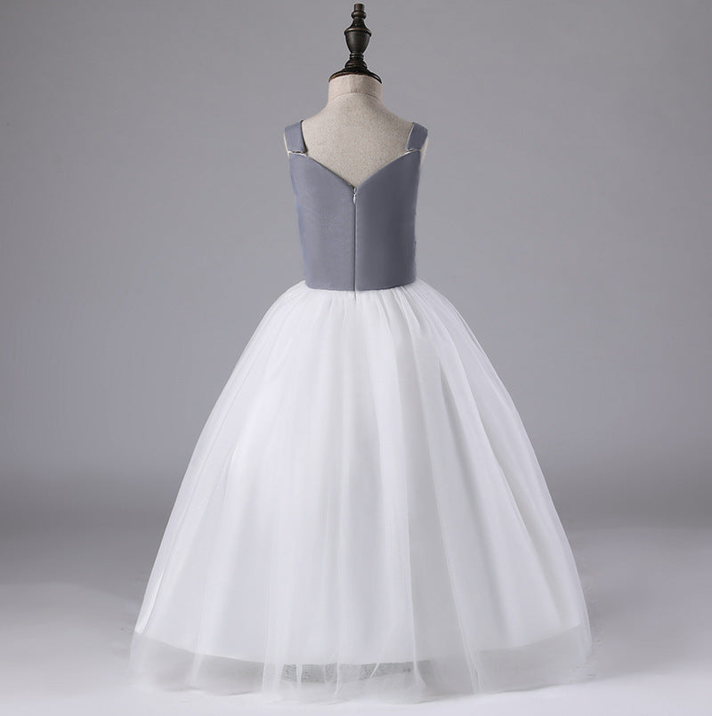 Georgia's Grey and White Dress