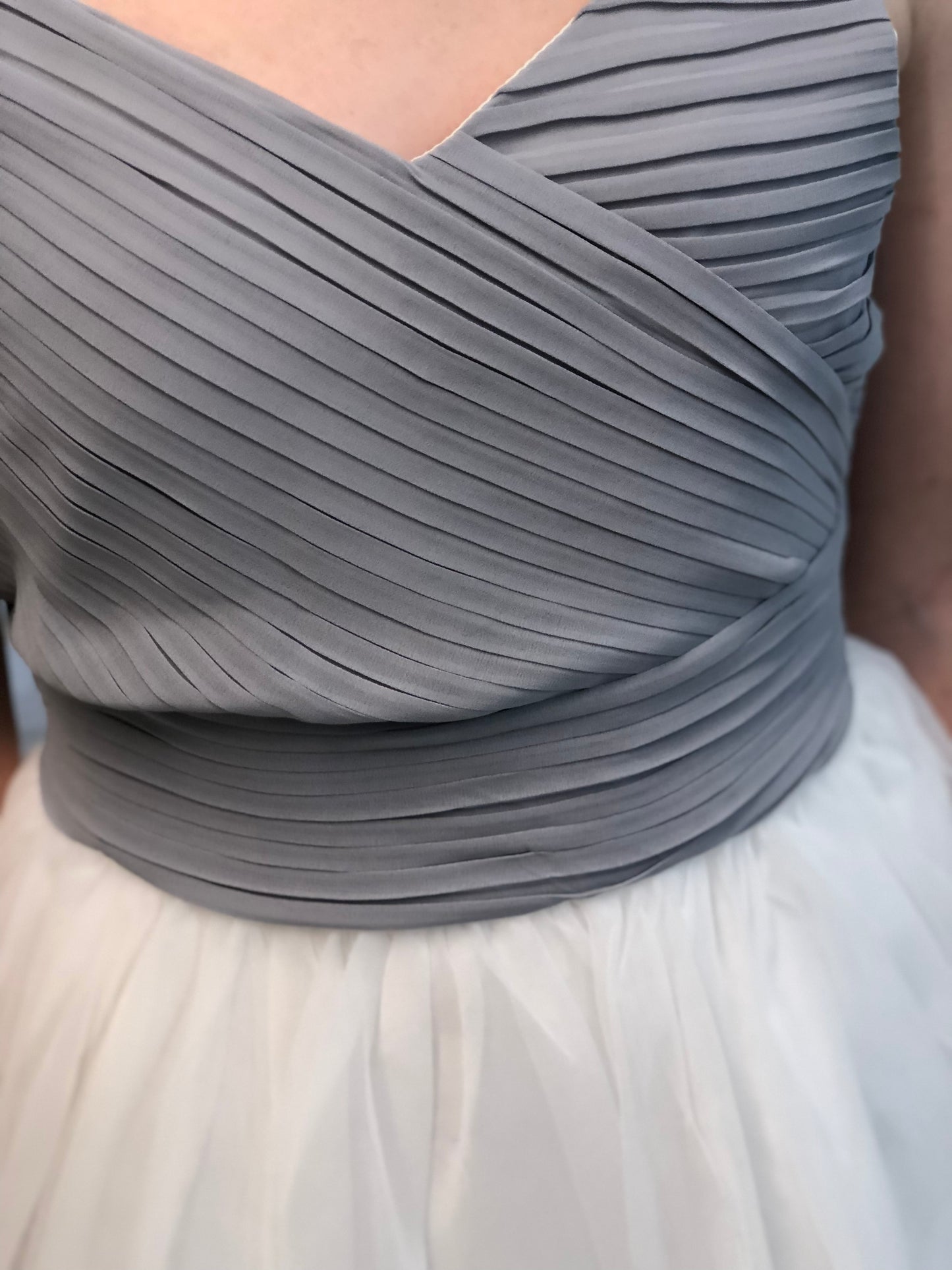 Georgia's Grey and White Dress