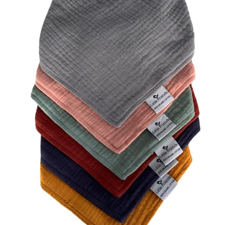 Muslin Bandana Bibs 100% Organic Cotton