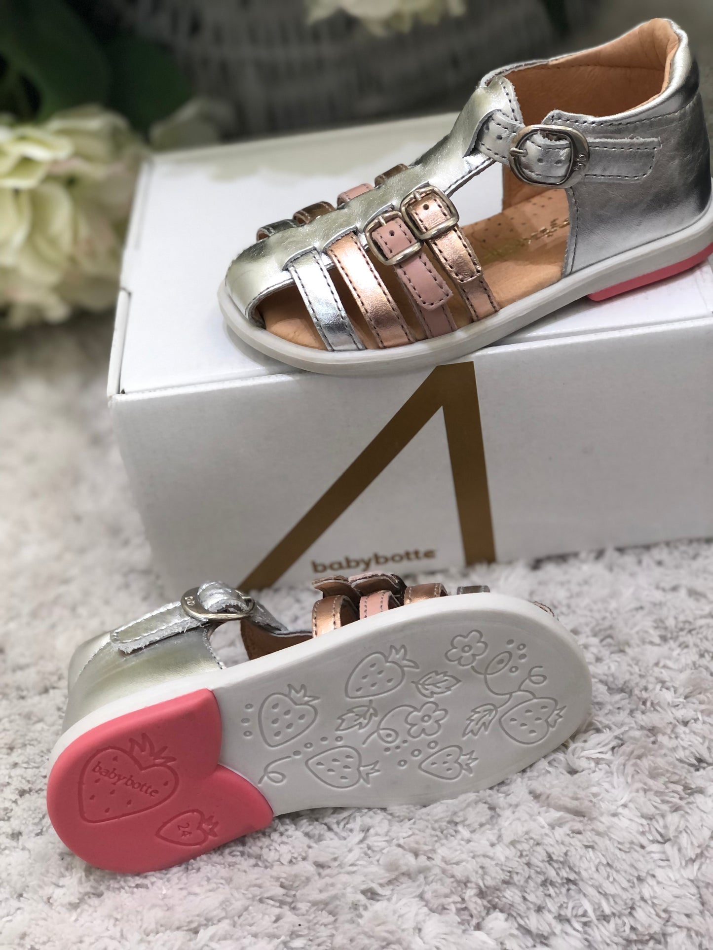 Babybotte French Leather Girls Sandal - Size 24 only