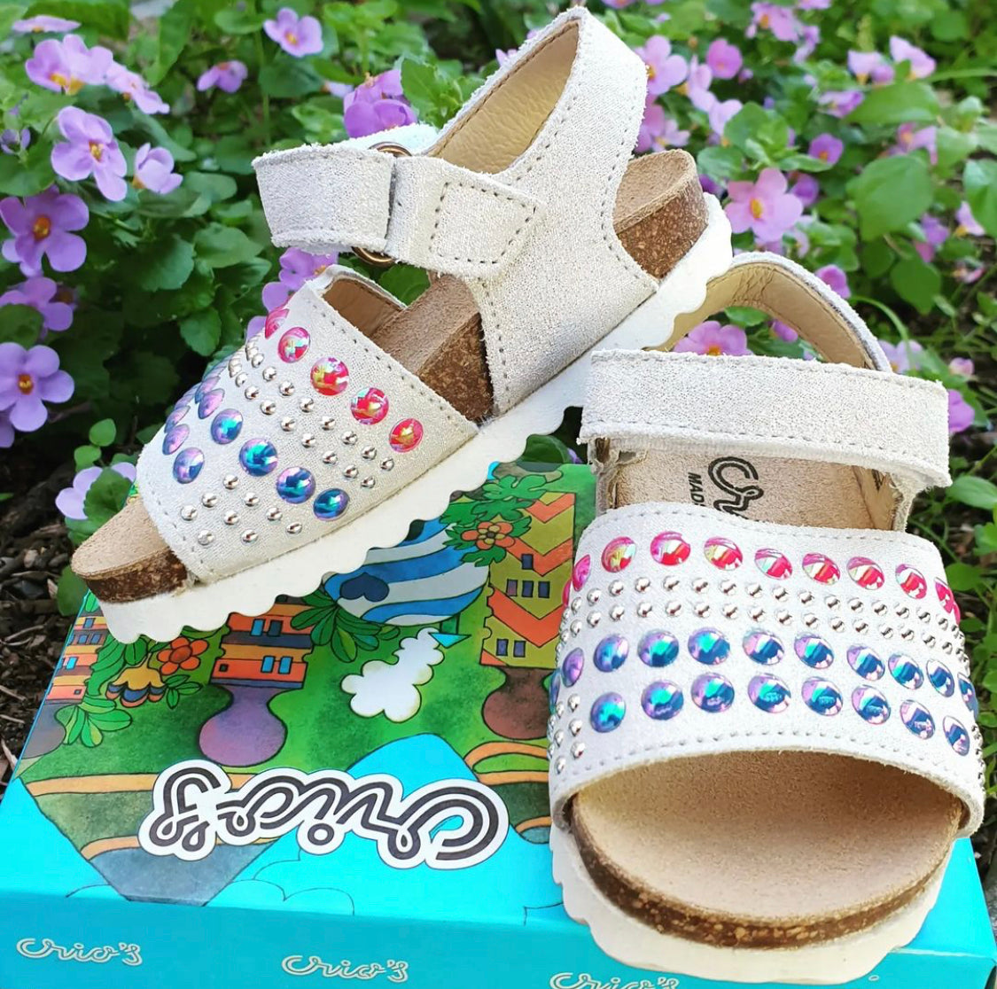 Girls Silver Velcro Sandal