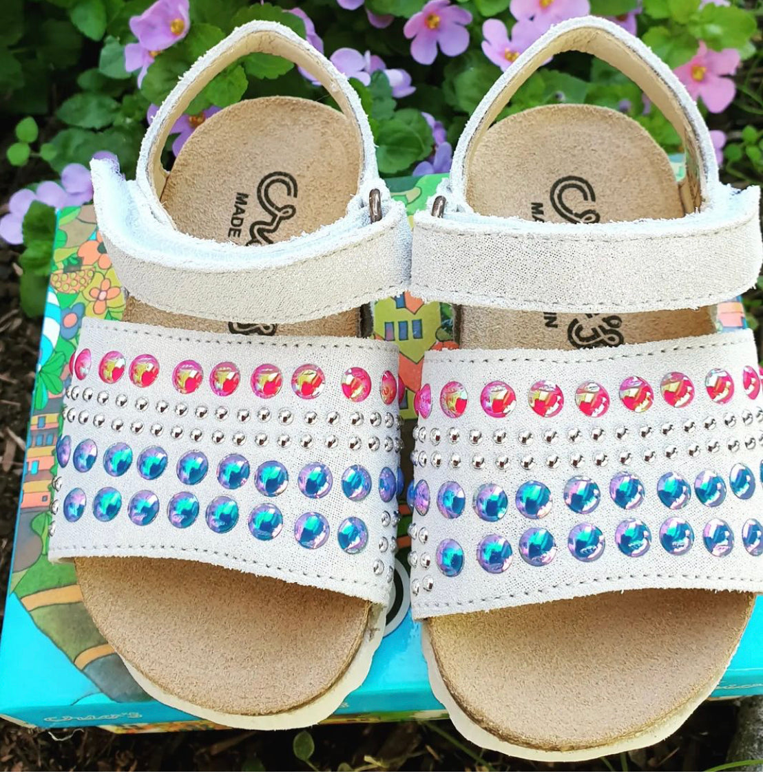 Girls Silver Velcro Sandal
