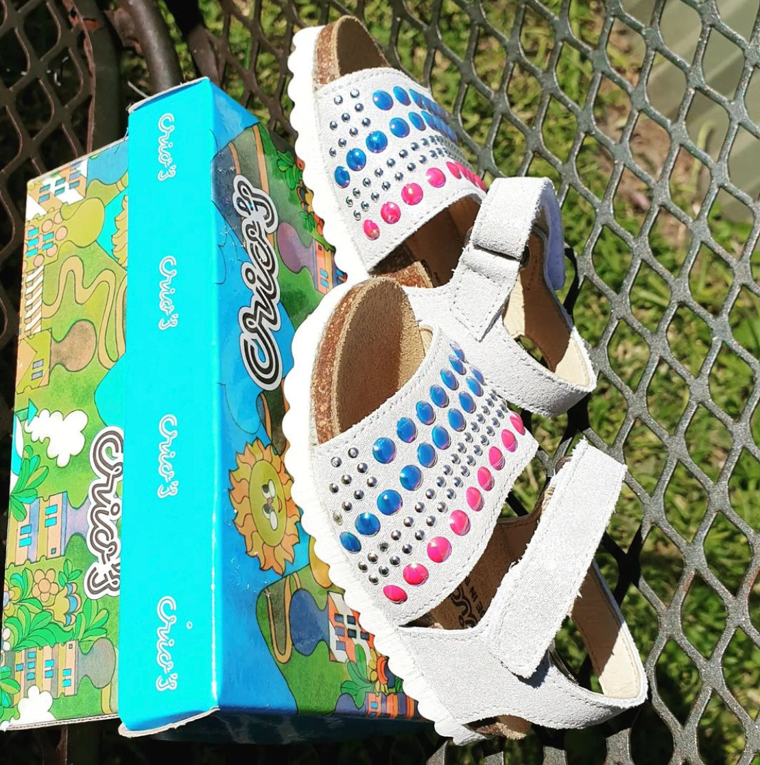 Girls Silver Velcro Sandal