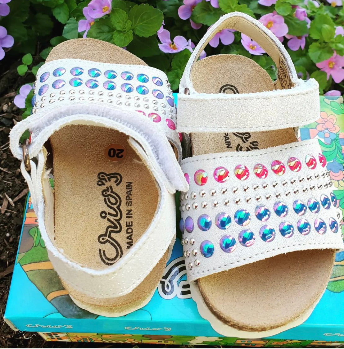 Girls Silver Velcro Sandal