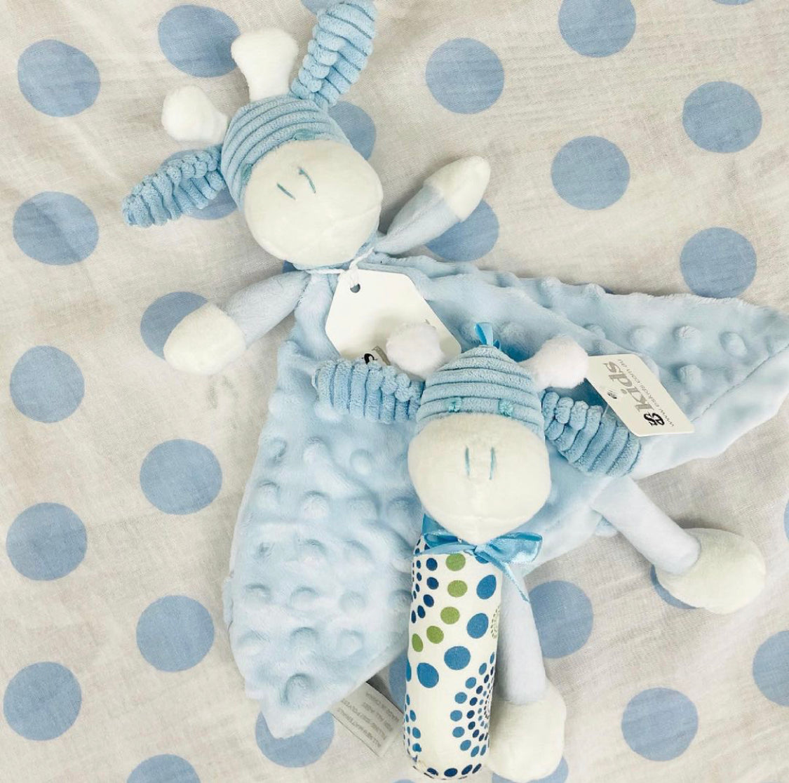 Giraffe Comforters and Rattles from