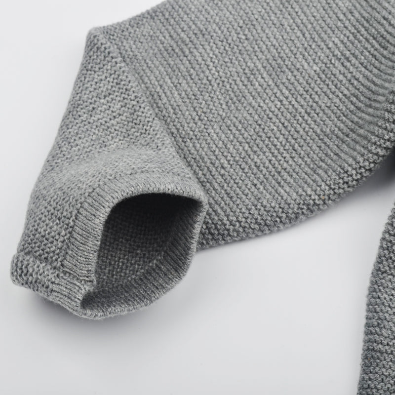 Unisex Grey Button-up Coat