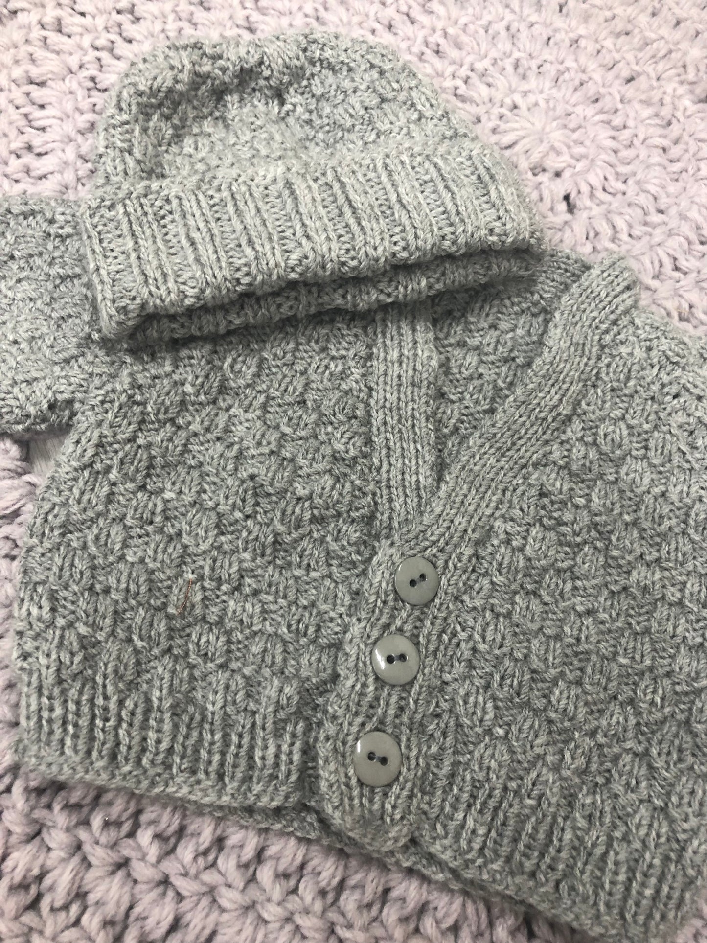 Babies Cable Knit Cardigan & Beanie Sets