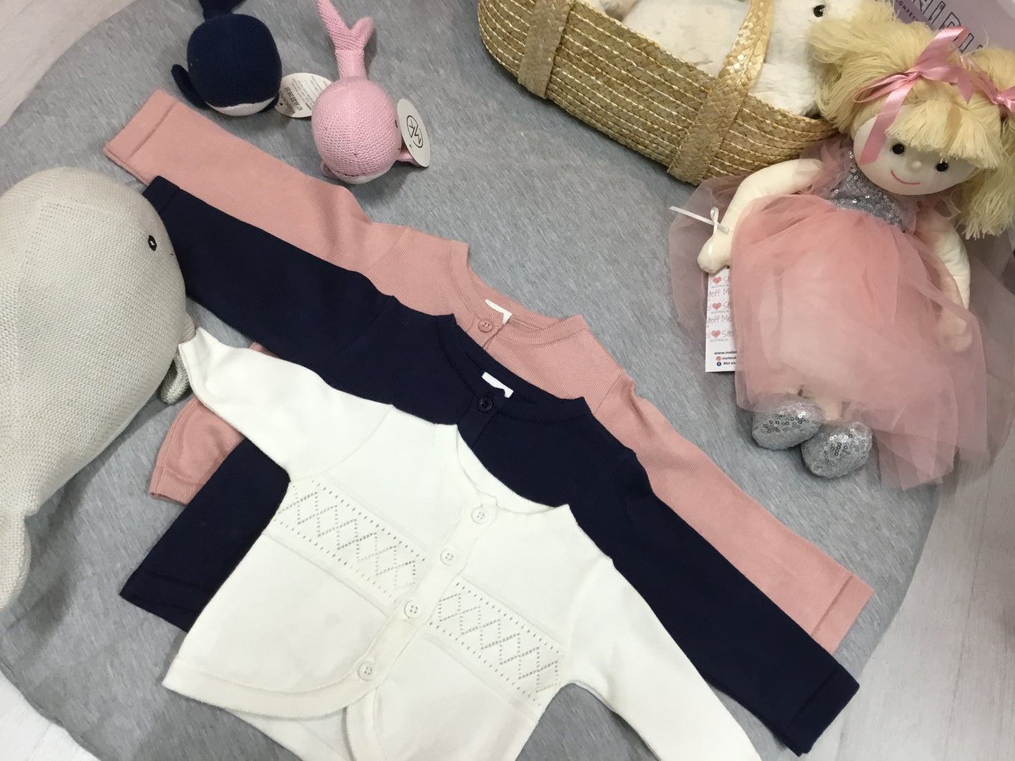 Pointelle Knit Cardigan Navy Only!