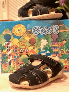 Boys Tan and Navy Sandal