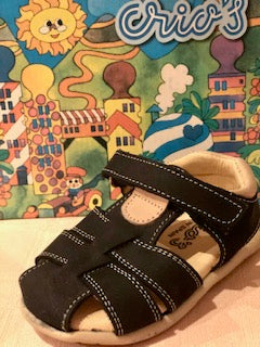 Boys Tan and Navy Sandal