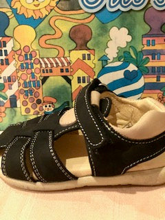 Boys Tan and Navy Sandal