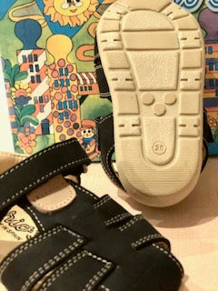 Boys Tan and Navy Sandal