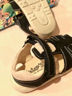 Boys Tan and Navy Sandal
