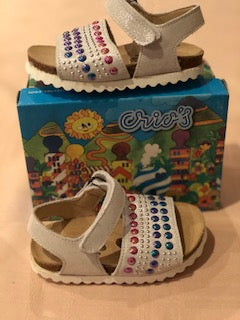 Girls Silver Velcro Sandal
