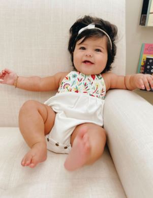 L'oved Baby Embroidered Criss Cross Bodysuit