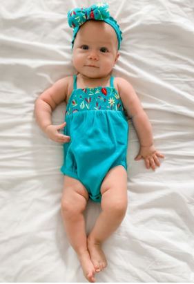 L'oved Baby Embroidered Criss Cross Bodysuit