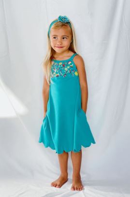 L'oved Baby Embroidered Twirl Dress With Pockets