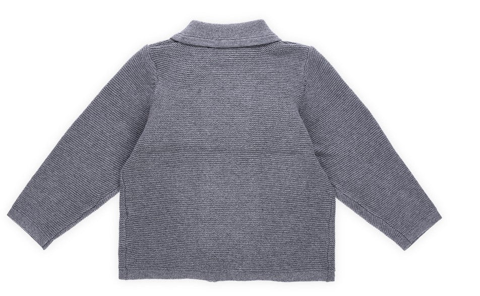 Unisex Grey Button-up Coat