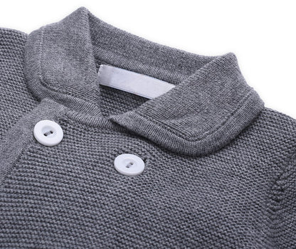 Unisex Grey Button-up Coat