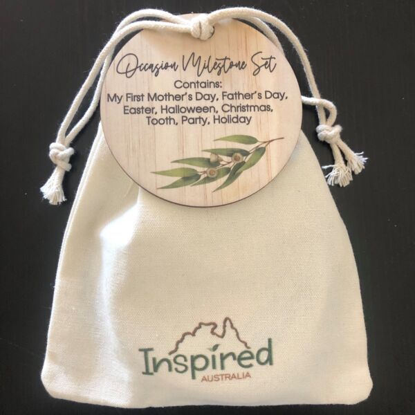 'My First' Wooden Milestone Discs - Eucalyptus