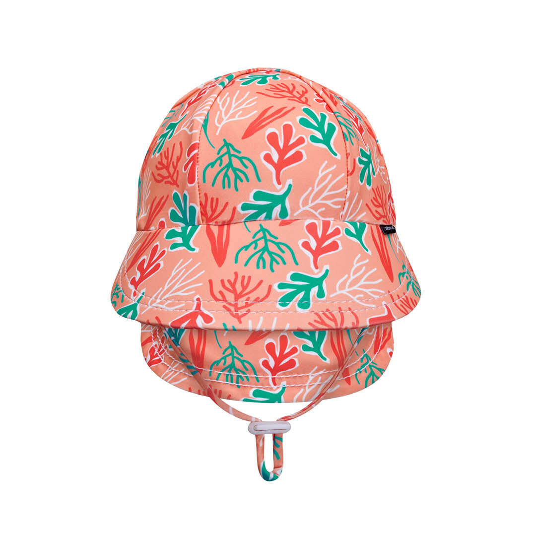 Girls Swim Hat Legionnaire and Bucket Style - Coral