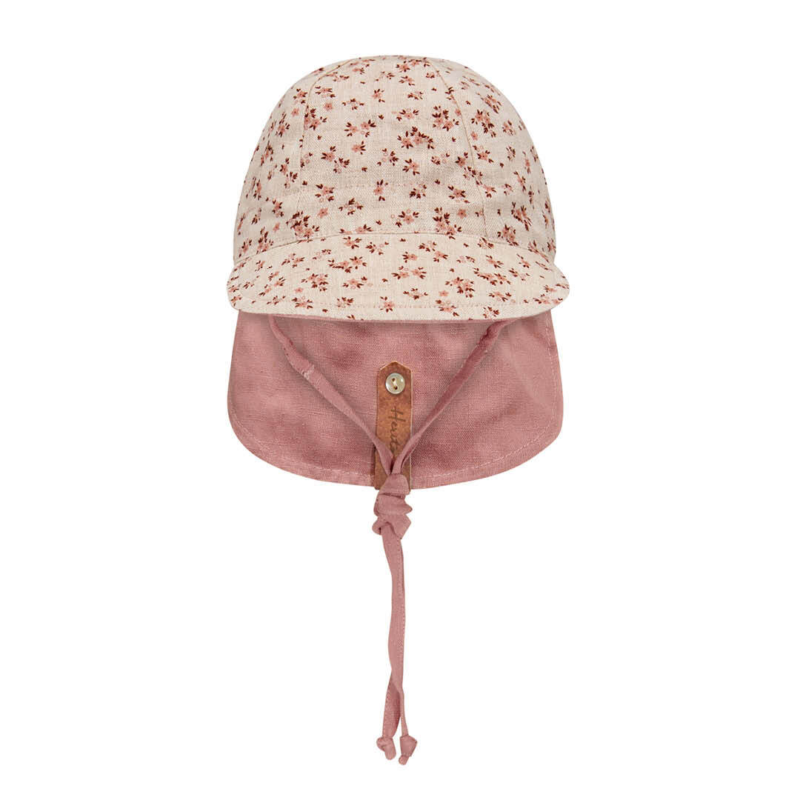 Reversible Linen Harlow/Rosa Flap Cap