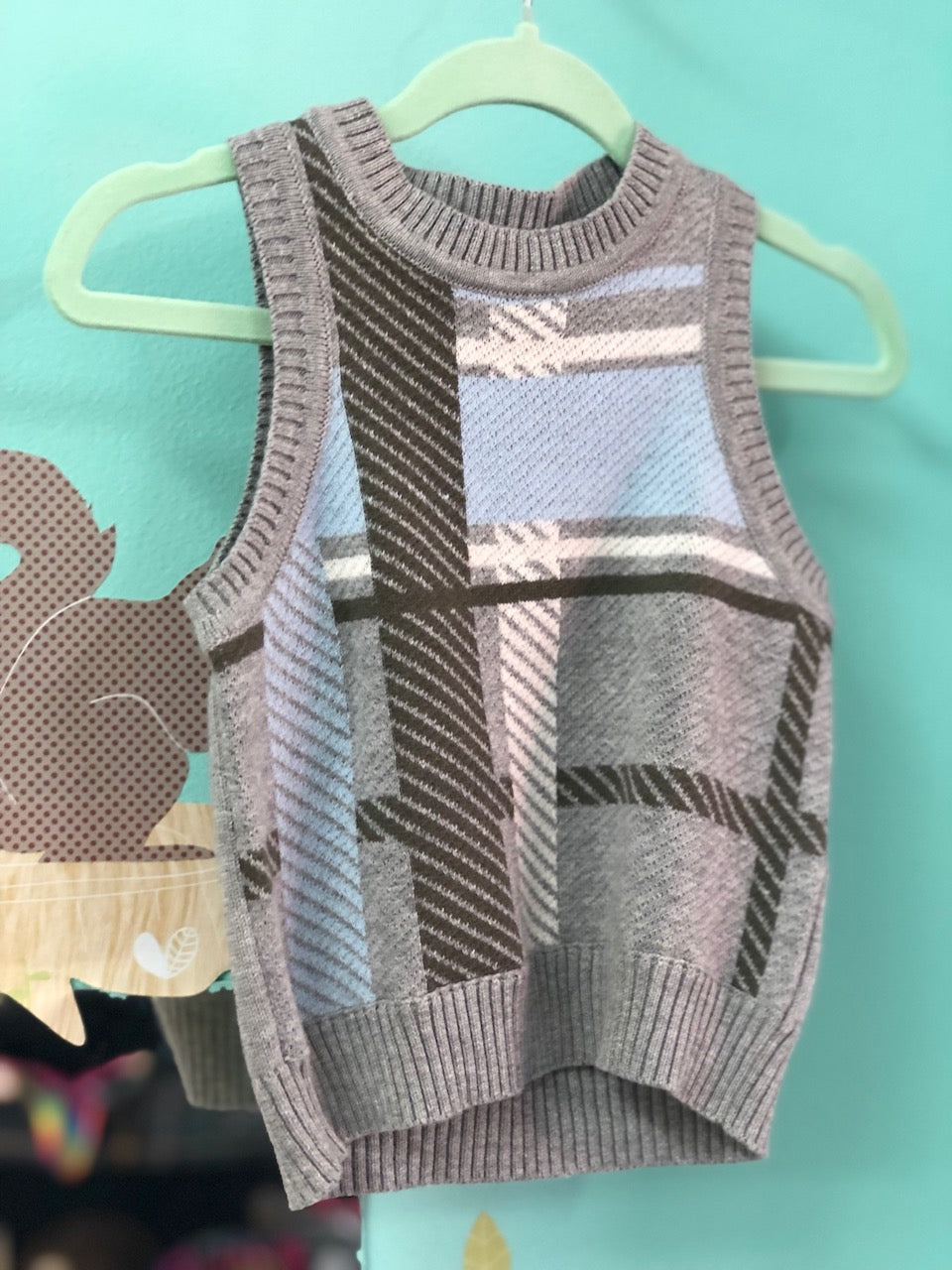 Blue and Grey Sweater Vest