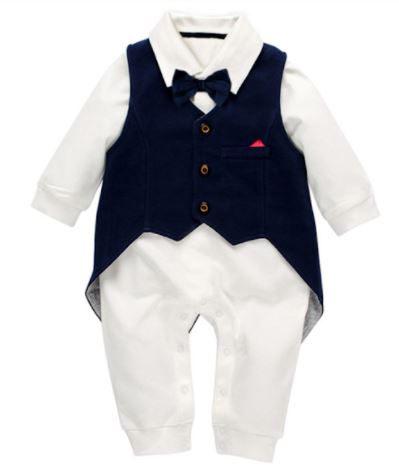 Baby Boys Special Occasion Romper and Waistcoat