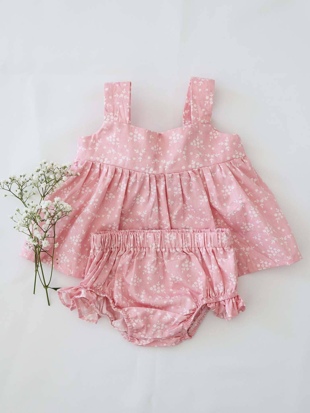 Baby Girl Alice Blossom Pink Top and Bloomer Pants Two Piece Set 100% Cotton