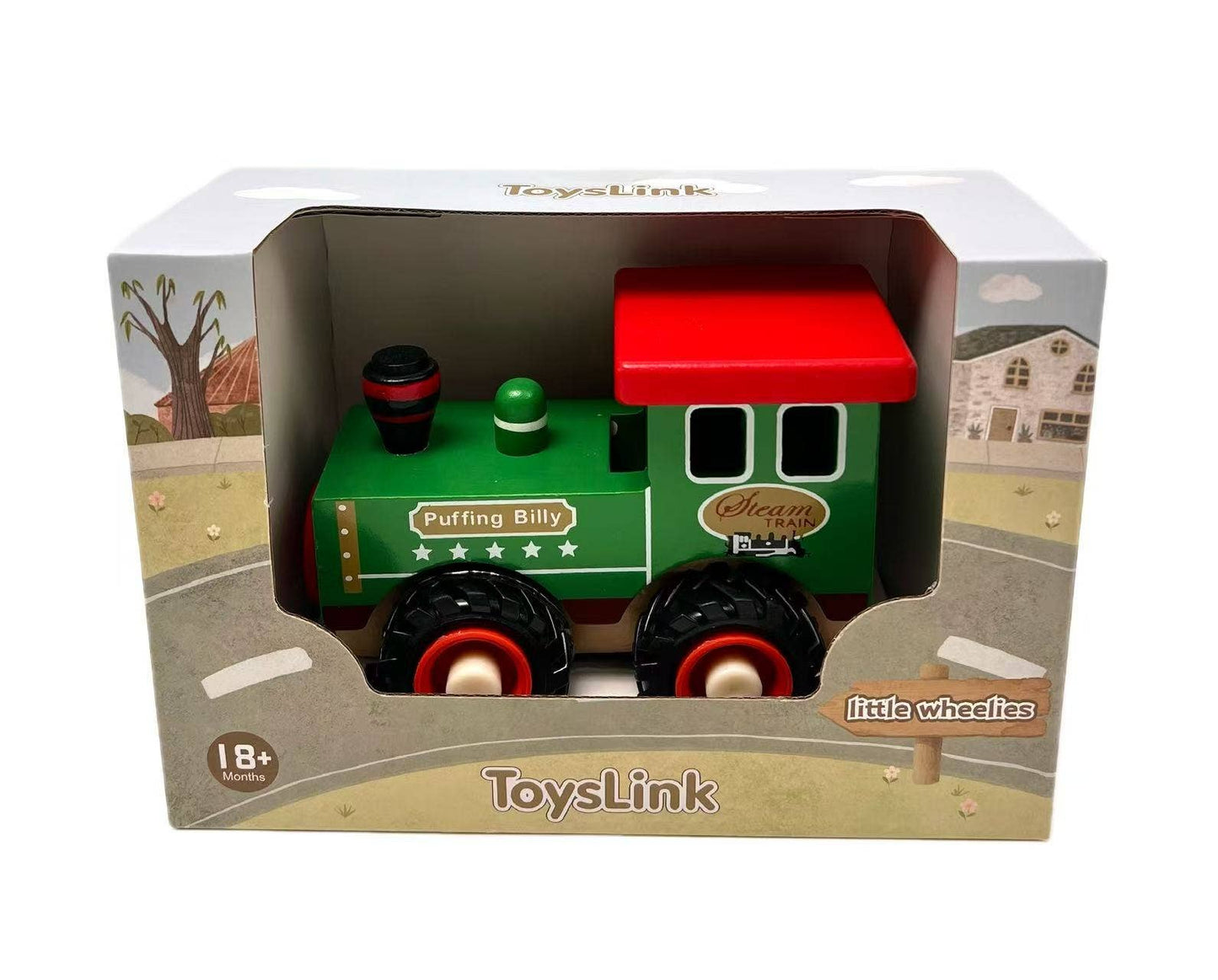 Puffing Billy Green Wooden Train for Kids