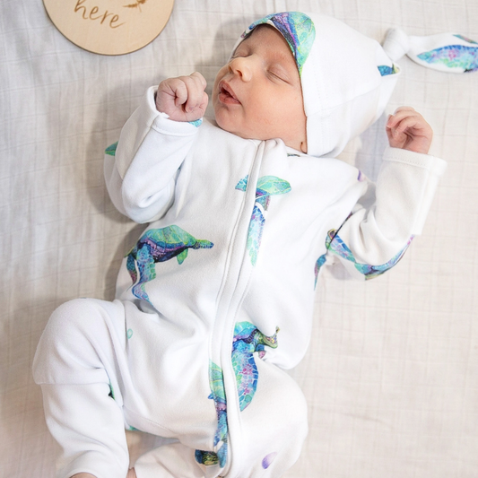 Long Zippy Romper - Sea Turtle
