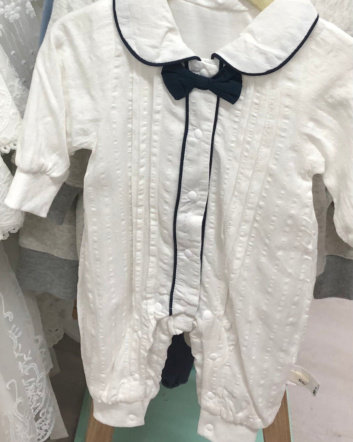 Michael’s Baptism Tux Romper