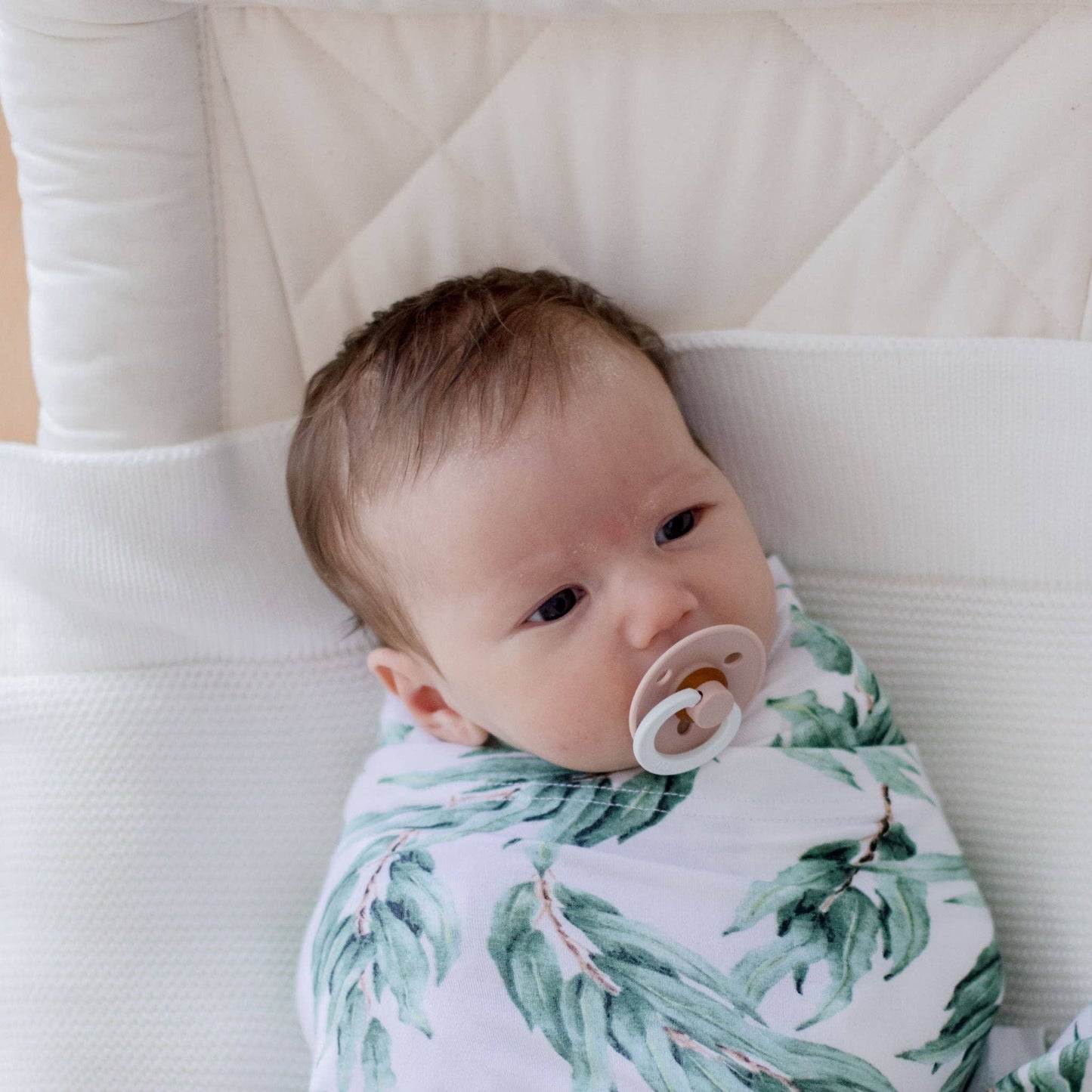 Stretchy Baby Swaddle Wrap - Blue Gum Leaf