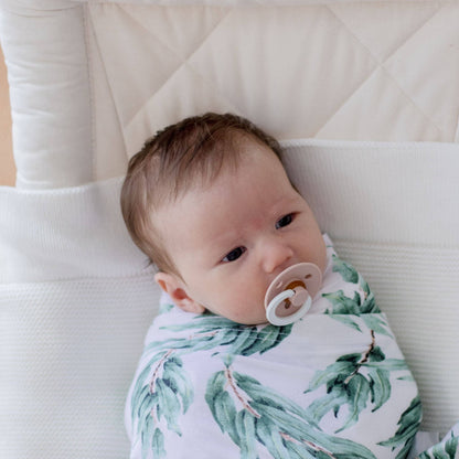 Stretchy Baby Swaddle Wrap - Blue Gum Leaf