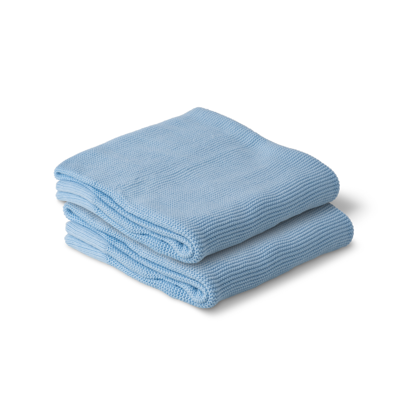 Cotton Classic Knit Baby Blanket - Baby Blue