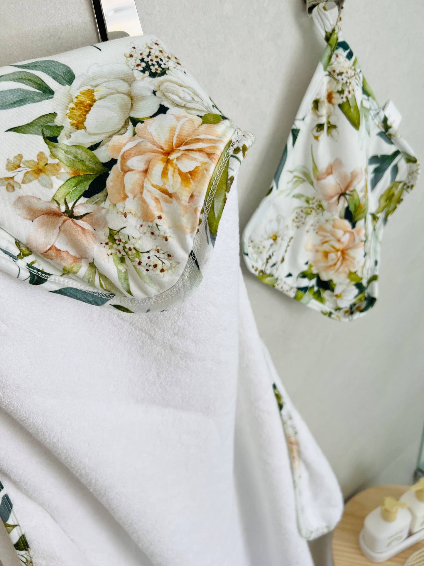 Mini & Me Hooded Towel & Wash Cloth Set Ivy