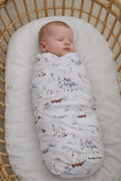 Arctic Ocean Organic Jersey Swaddle Wrap